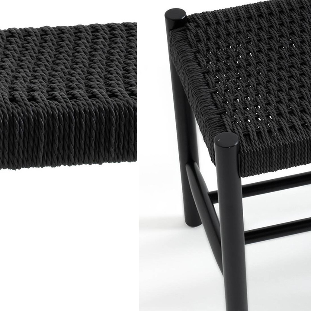 Банкетка Enzo Wicker Black Banquet mini