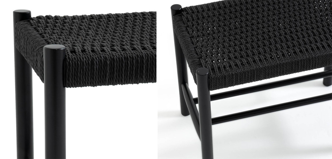 Банкетка Enzo Wicker Black Banquet mini