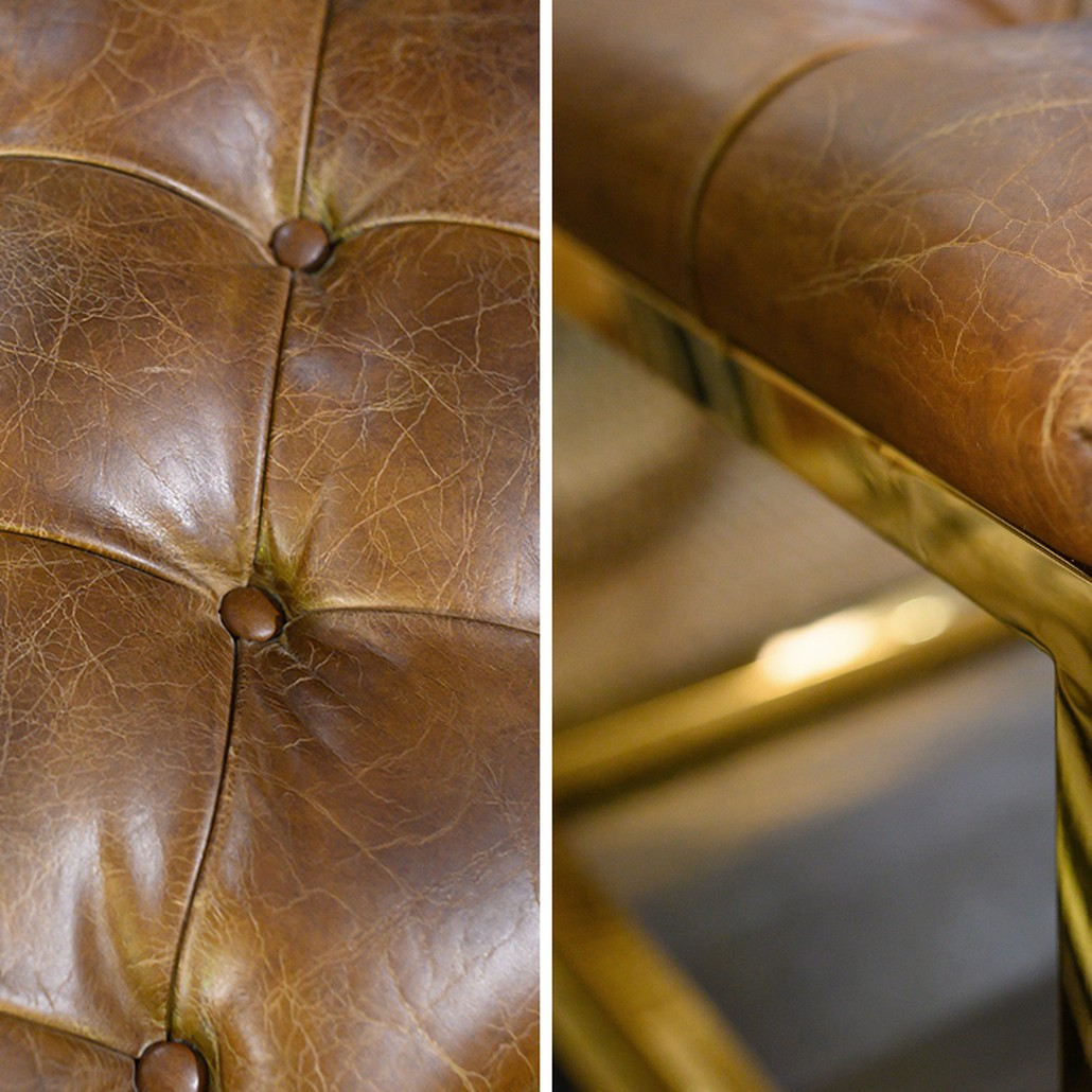 Банкетка Helewise Leather Brown Bench