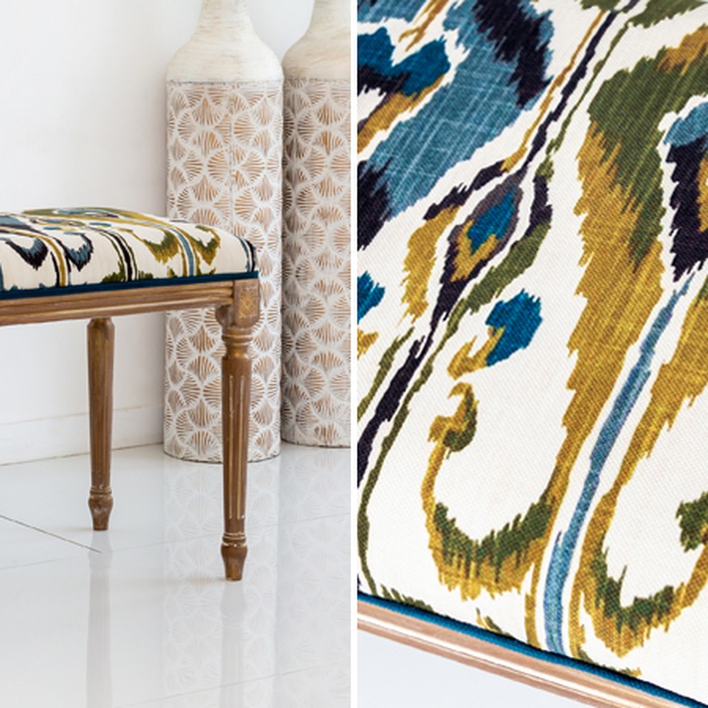 Банкетка Ikat Pattern из натурального бука