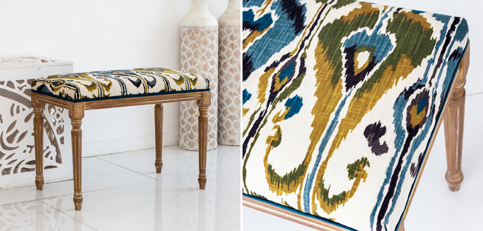 Банкетка Ikat Pattern  из натурального бука