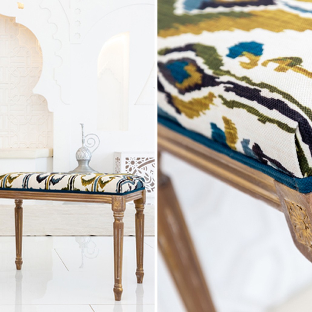 Банкетка Ikat Pattern из натурального бука