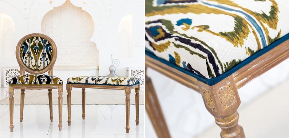 Банкетка Ikat Pattern  из натурального бука