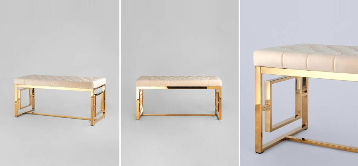 Банкетка Milan бежевый велюр