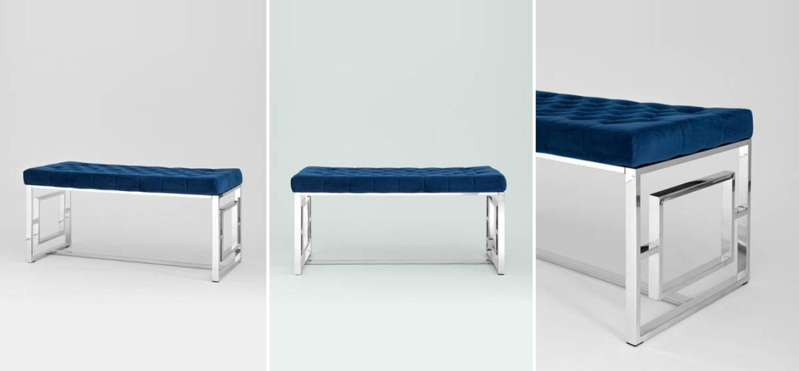 Банкетка Milan синий велюр