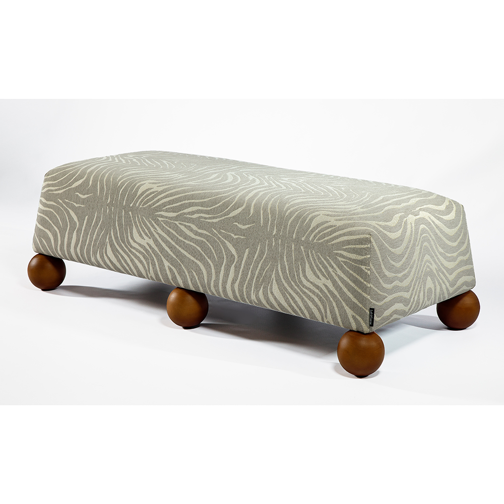 Банкетка Wakonda Gray Zebra с деревянными шариками