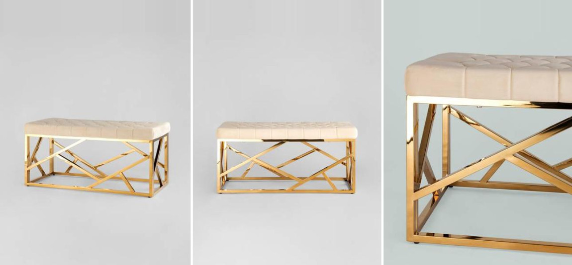 Банкетка бежевый велюр Geometry Serene Phoenix