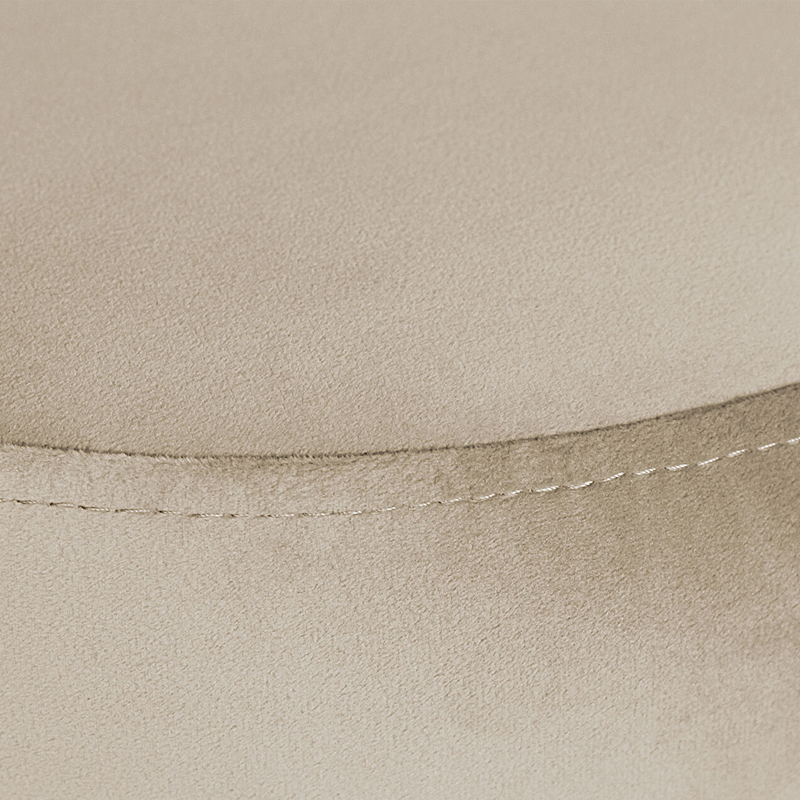 Банкетка круглая бежевый велюр на 4-х металлических ножках черного цвета SANJAY