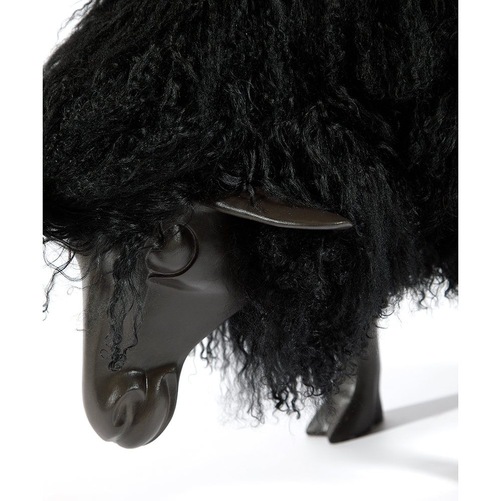 Банкетка Овечка черная Sheep Bench Black head down