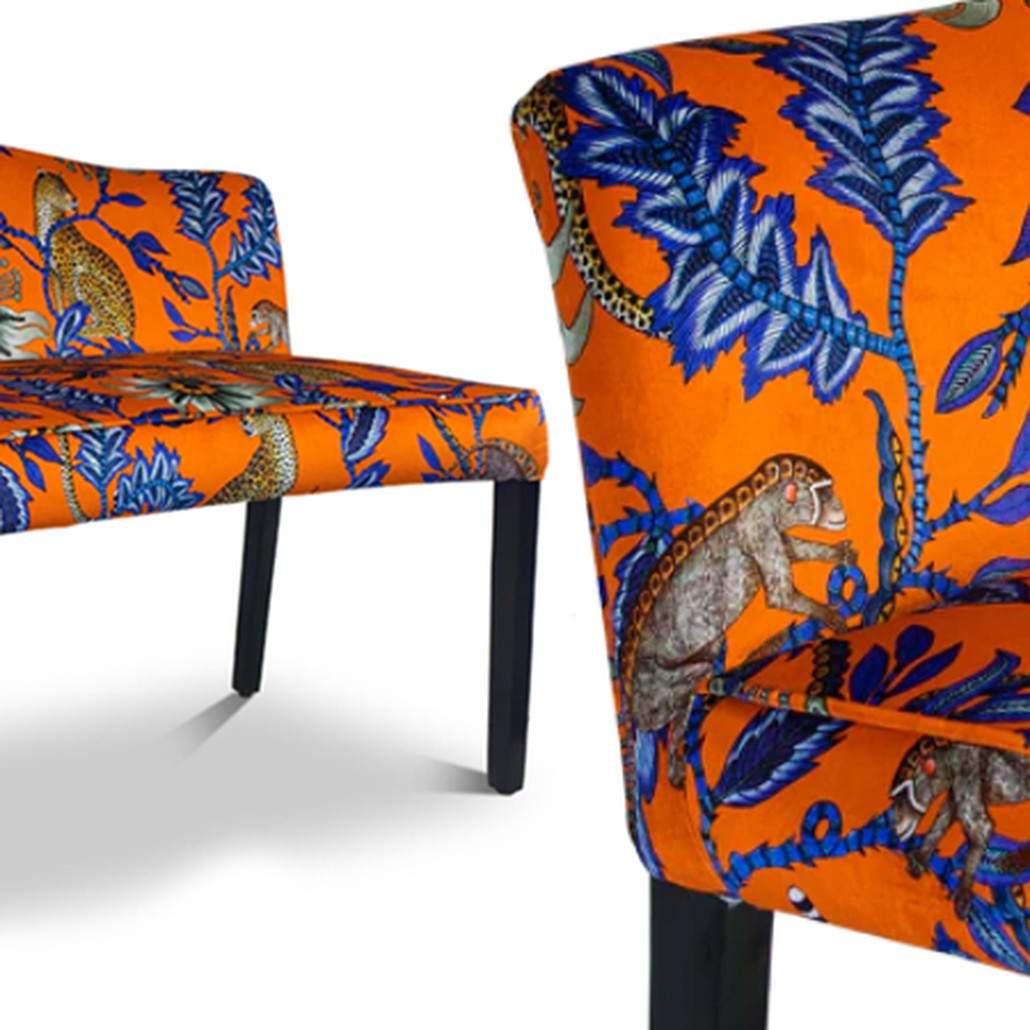 Банкетка Оранжевый Орнамент Zambezi Monkey Bean Flame Bench