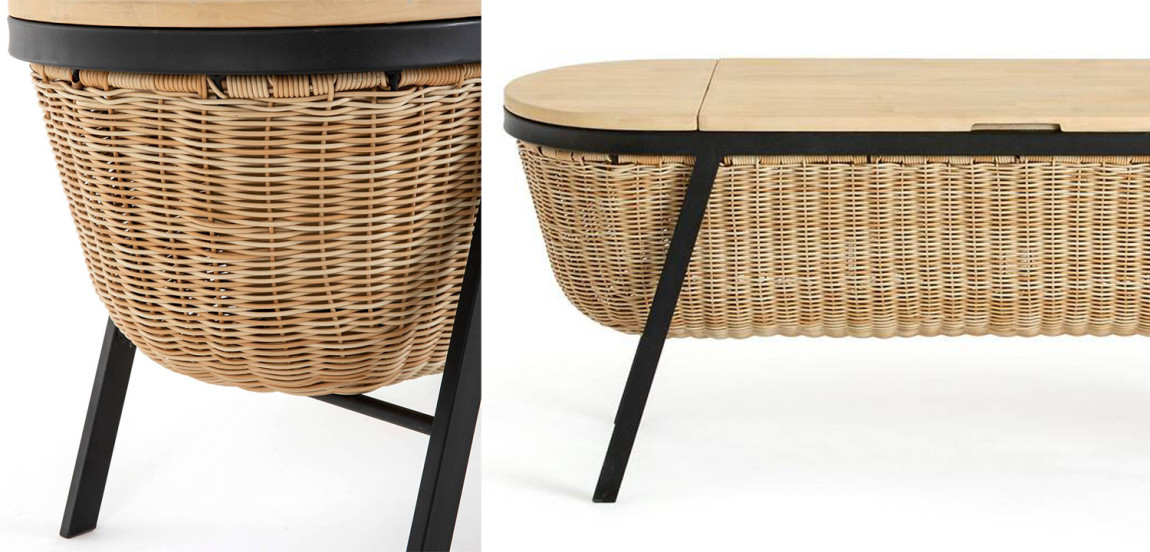 Банкетка с тремя отделениями Wicker Banquet