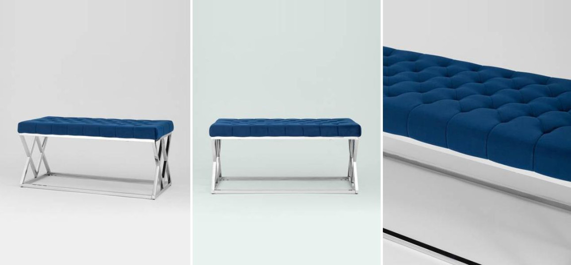 Банкетка синий велюр Rhombus Serene Phoenix