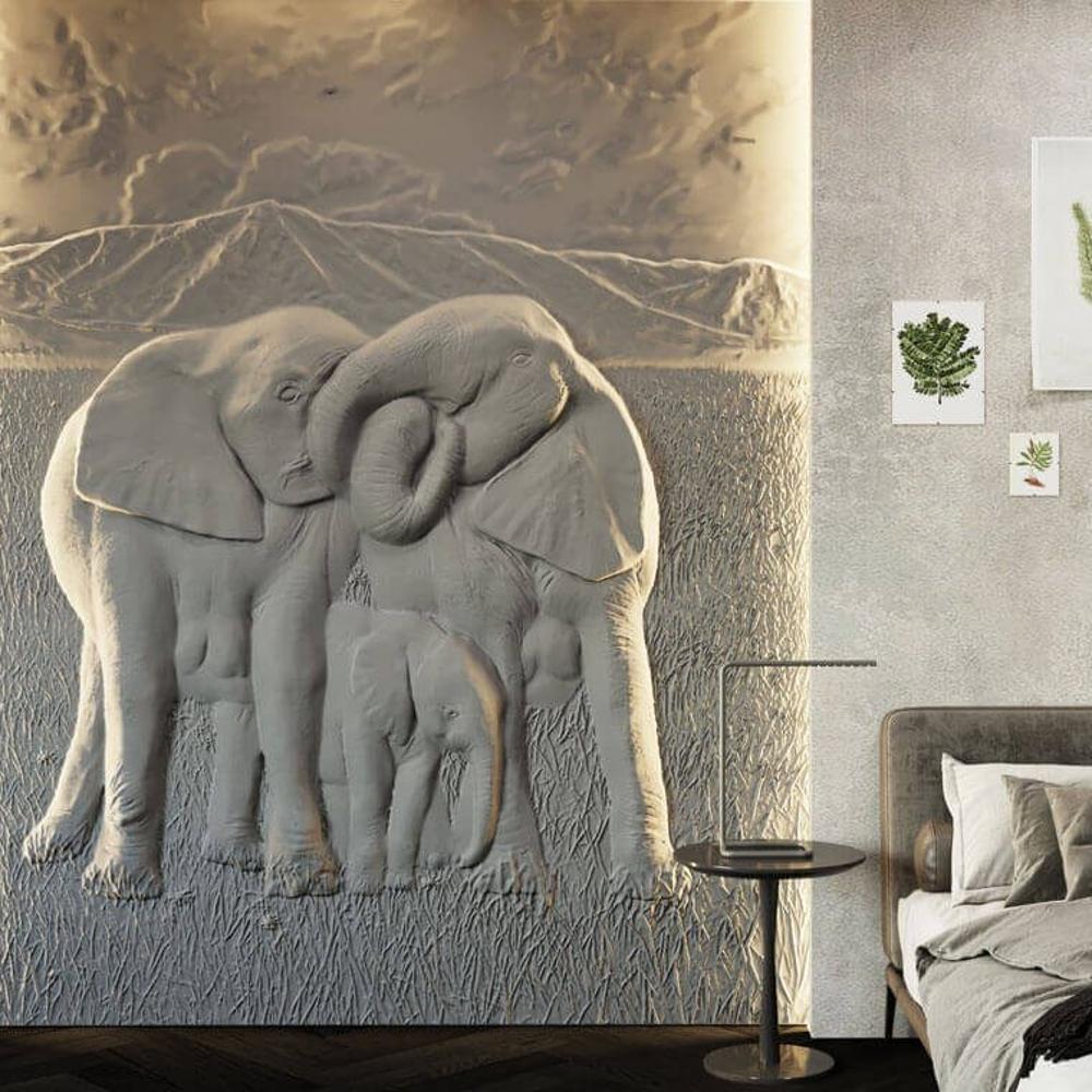 Барельеф ELEPHANTS