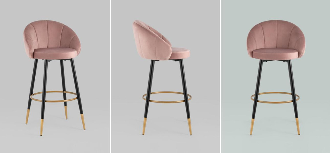 Барный Стул Alberto Chair Розовый Велюр