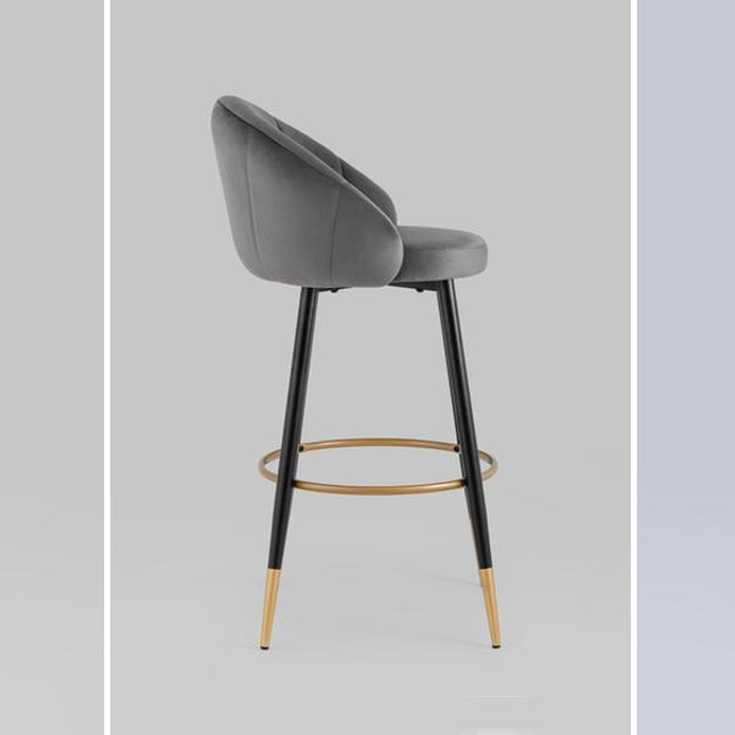 Барный Стул Alberto Chair Серый Велюр