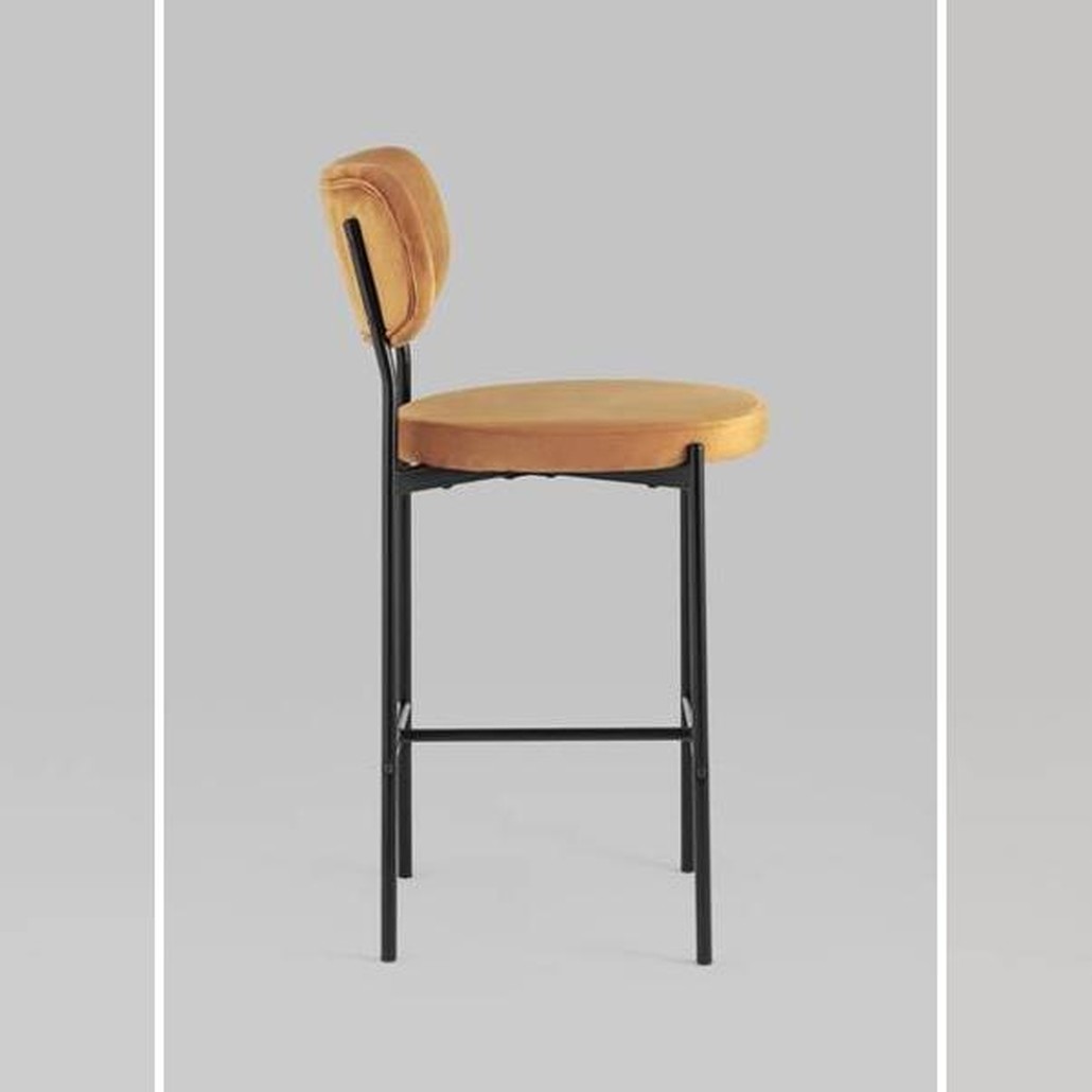Барный Стул Alfie Chair Черные ножки Терракотовый Велюр