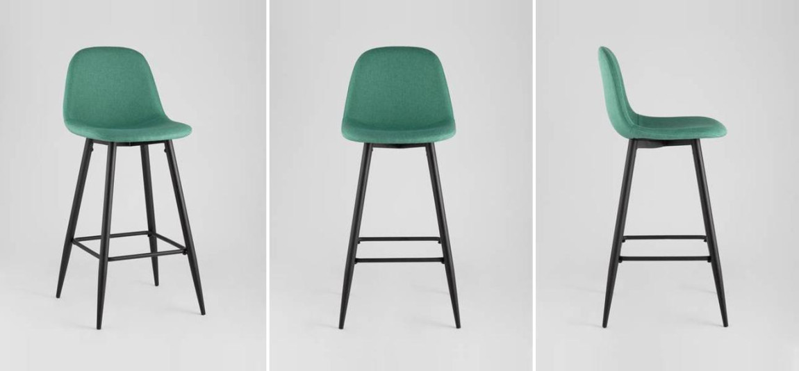 Барный Стул Archie Chair Зеленая Рогожка