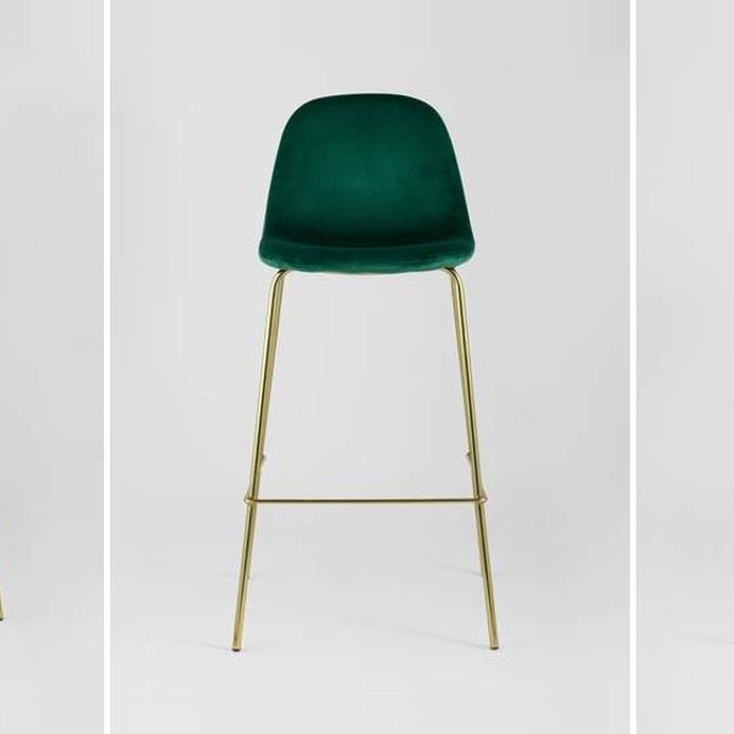Барный Стул Archie Chair Зеленый Велюр