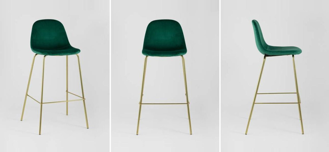 Барный Стул Archie Chair Зеленый Велюр