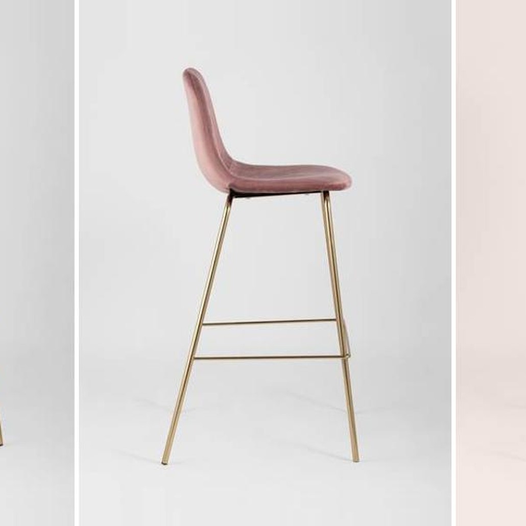 Барный Стул Archie Chair Пыльно-Розовый Велюр