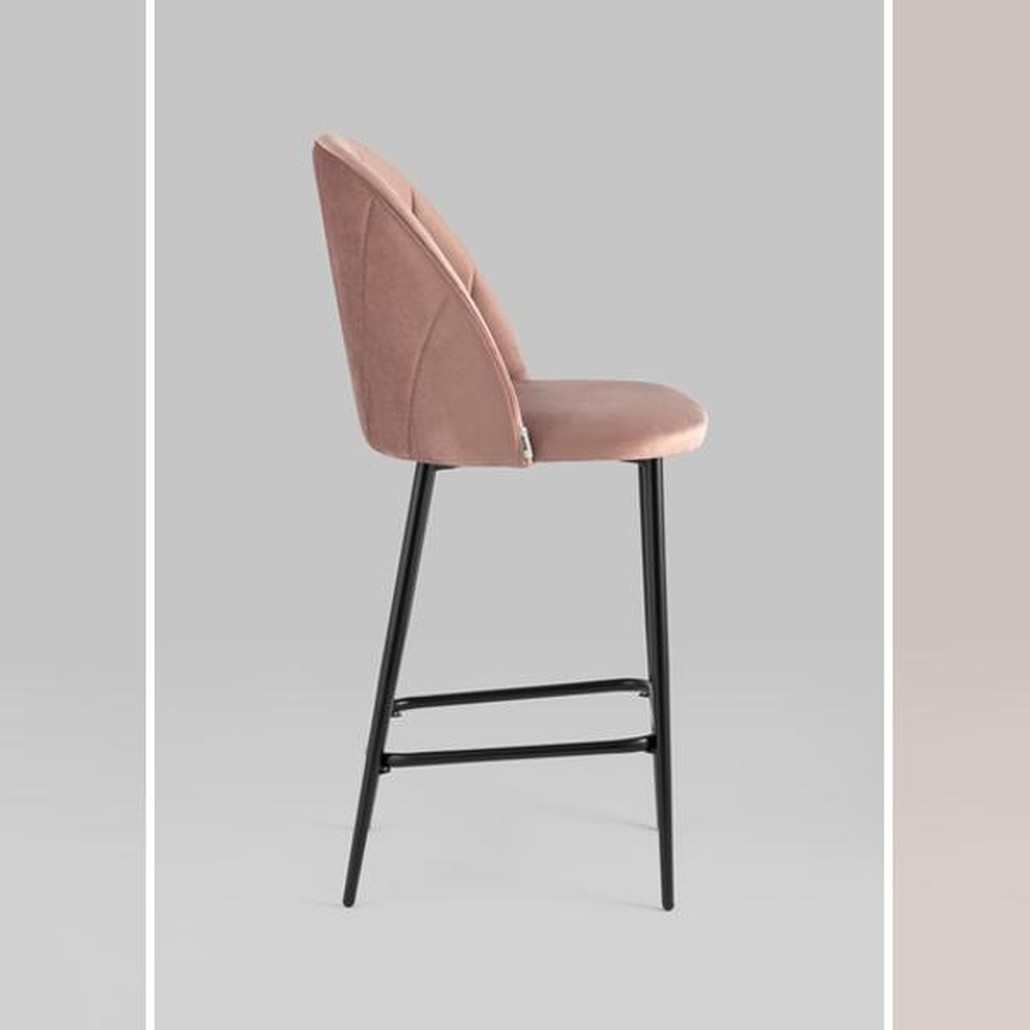Барный Стул Balsari S Chair Пыльно-Розовый Велюр