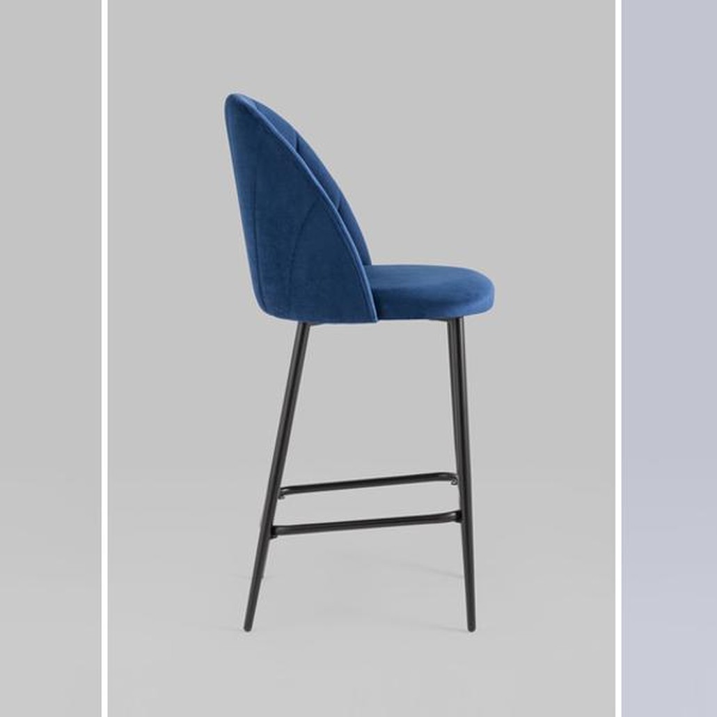 Барный Стул Balsari S Chair Синий Велюр