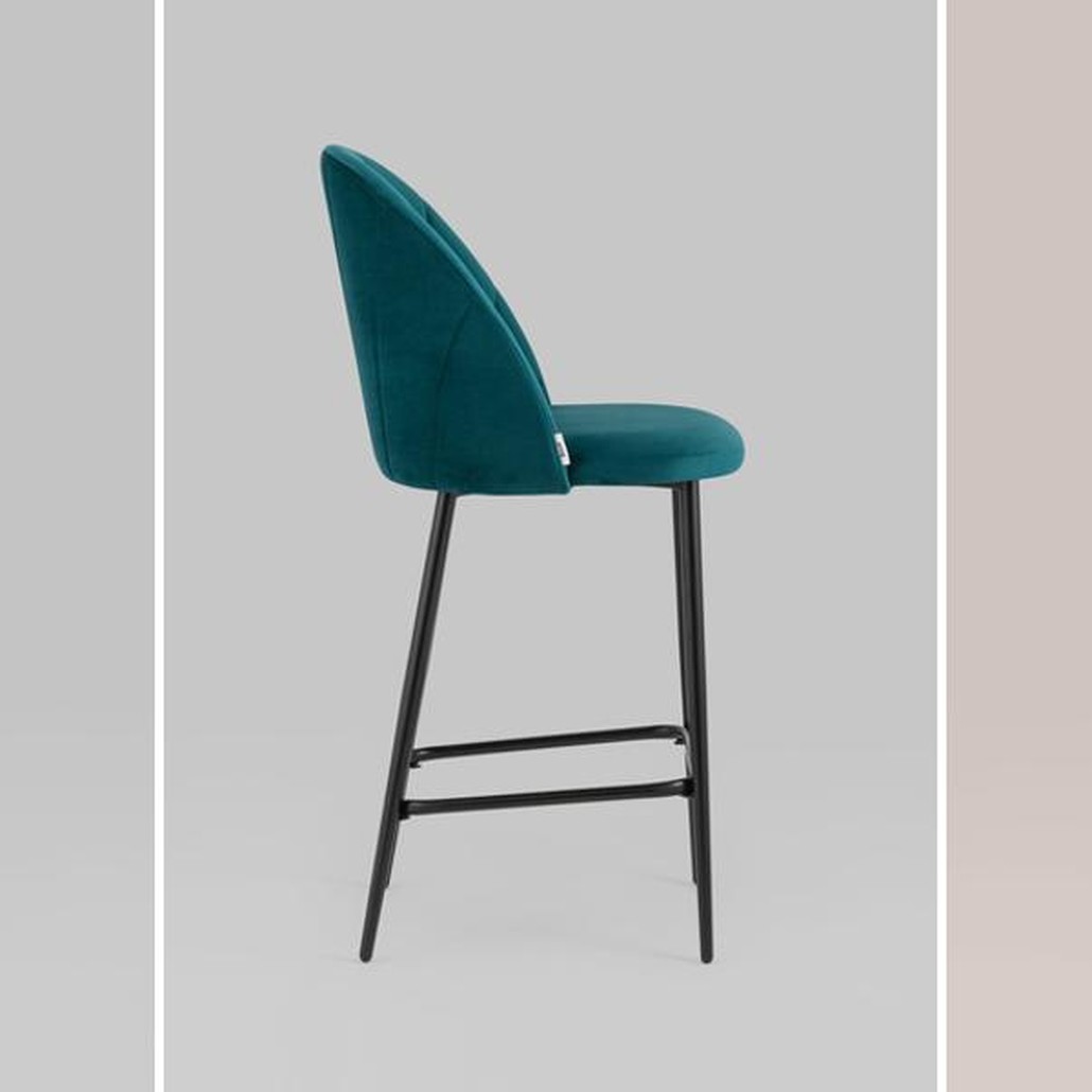 Барный Стул Balsari S Chair Темно-Бирюзовый Велюр