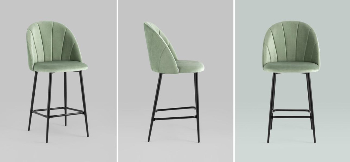 Барный Стул Balsari S Chair Фисташковый Велюр