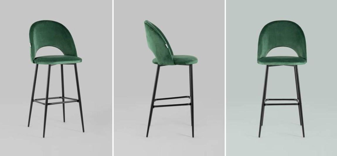Барный Стул CLIFF Chair Зеленый Велюр