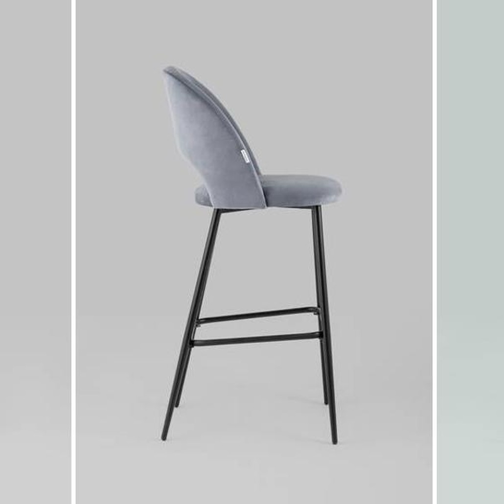 Барный Стул CLIFF Chair Серый Велюр