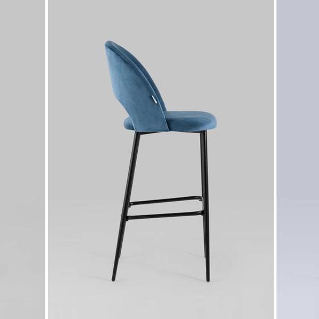Барный Стул CLIFF Chair Синий Велюр