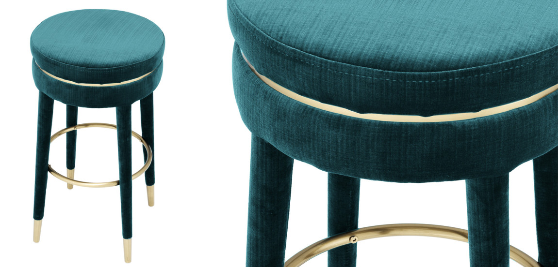 Барный стул Eichholtz Bar Stool Parisian blue