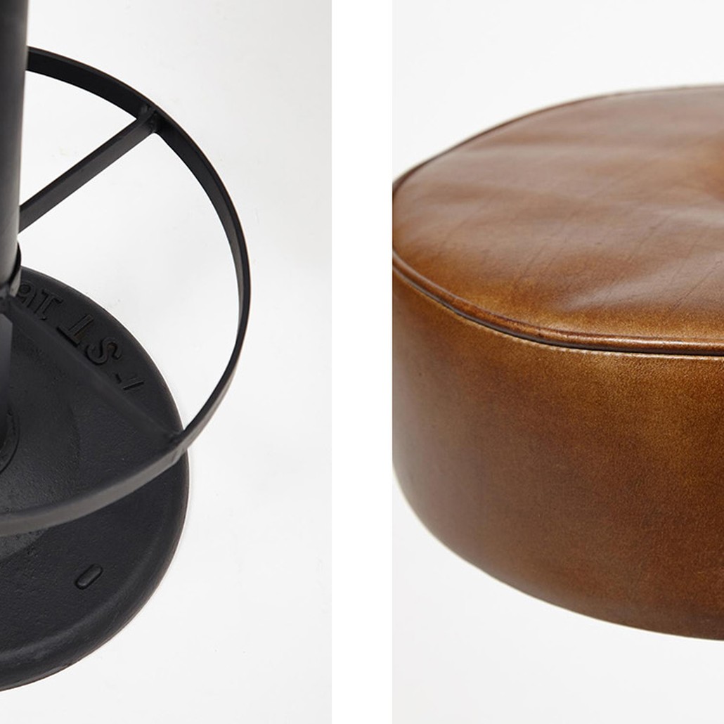 Барный стул Industrial leather bar stool