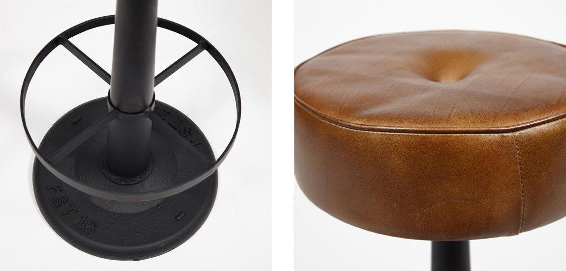 Барный стул Industrial leather bar stool