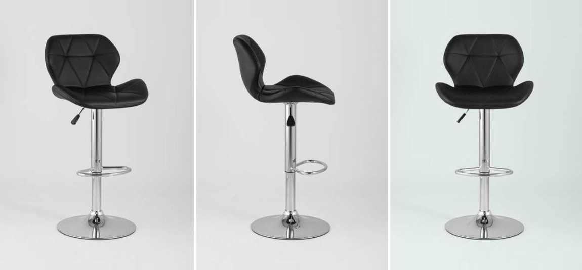 Барный Стул Jeroen Chair Черная Экокожа