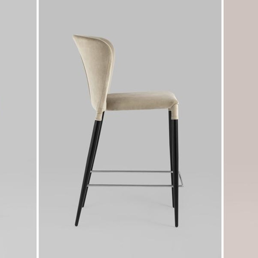 Барный Стул Lori Chair Бежевый Велюр