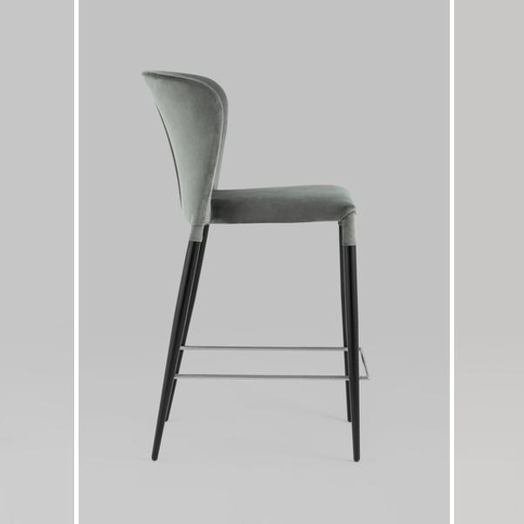 Барный Стул Lori Chair Серый Велюр