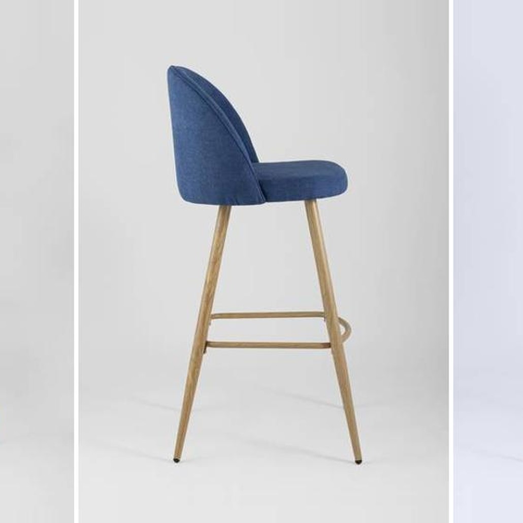 Барный Стул Miruna Chair Синий Шенилл