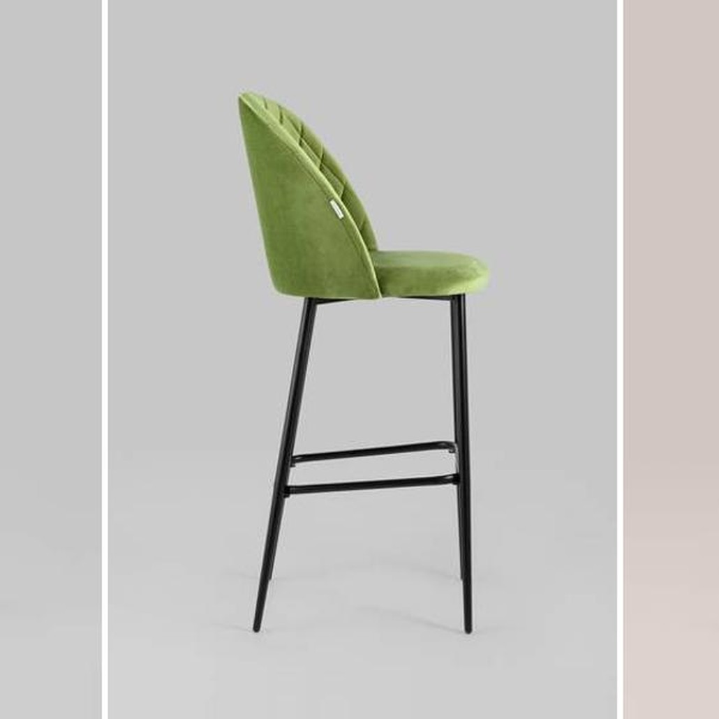 Барный Стул Miruna Rhombus Велюр Зеленый Лайм