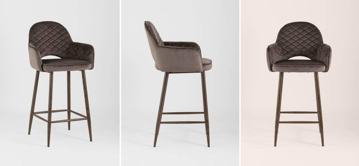 Барный Стул SHARRON Коричневый Велюр