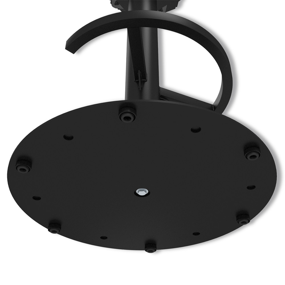 Барный стул вращающийся со спинкой и подлокотниками Douglas Rhombus Черный Велюр