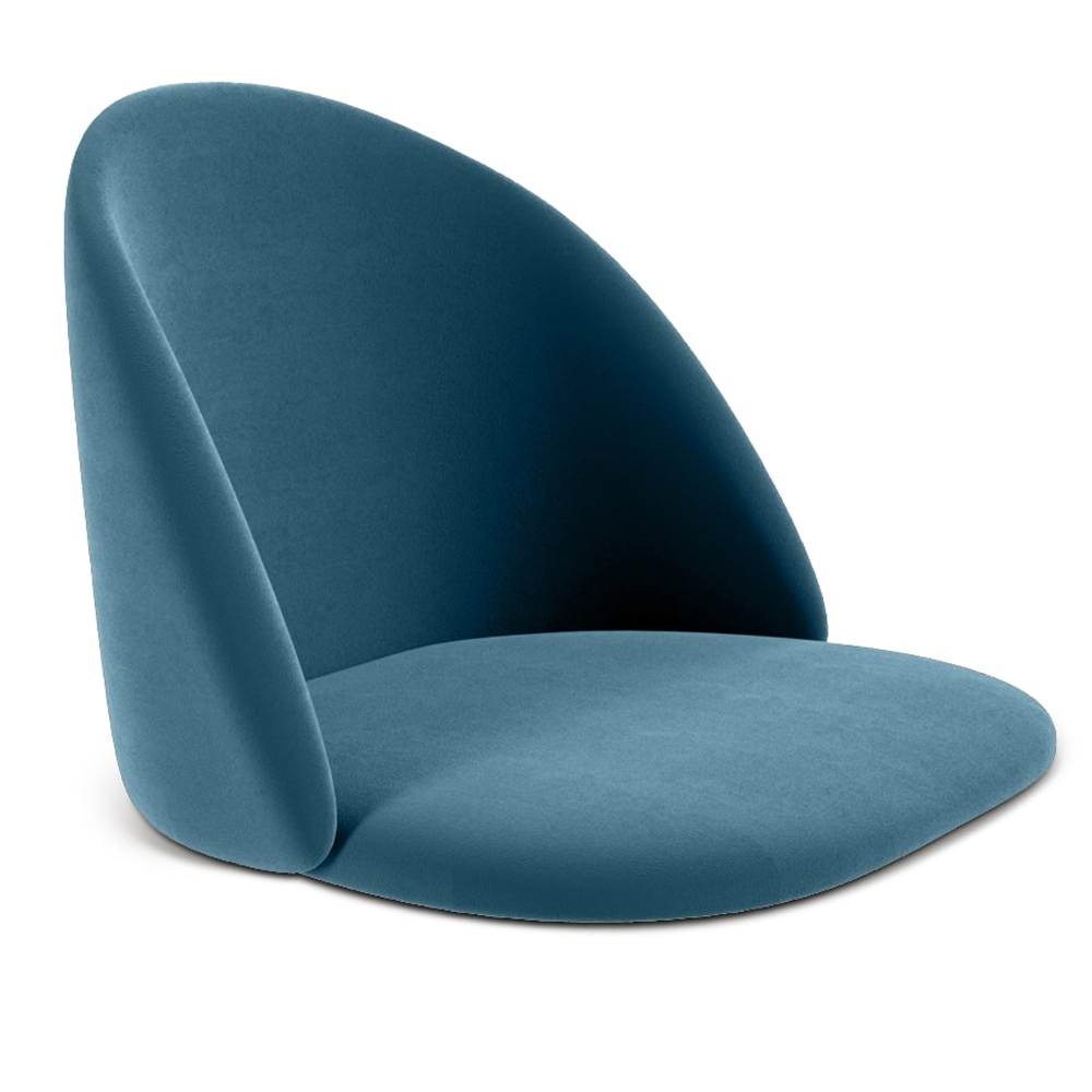 Барный стул вращающийся со спинкой Синий Велюр Vendramin Chair
