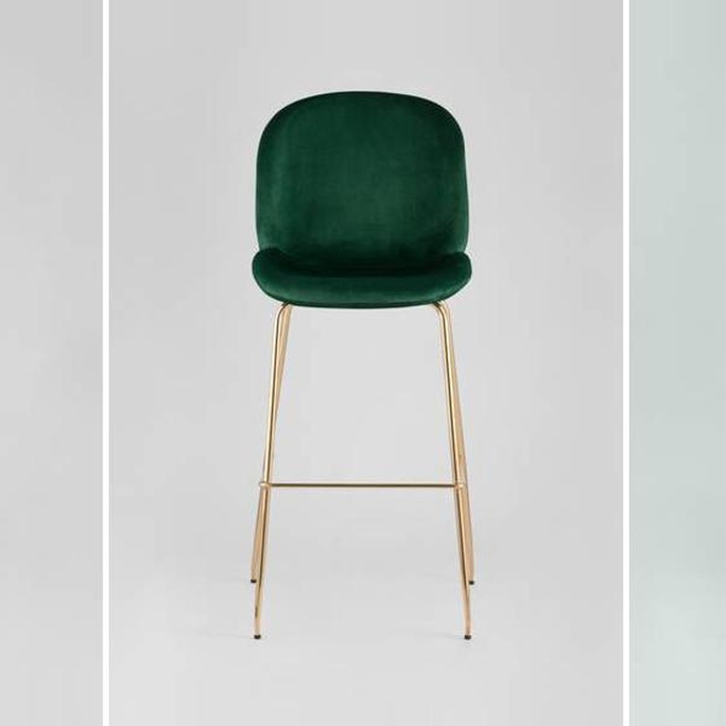 Барный Стул Зеленый Велюр Vendramin Chair
