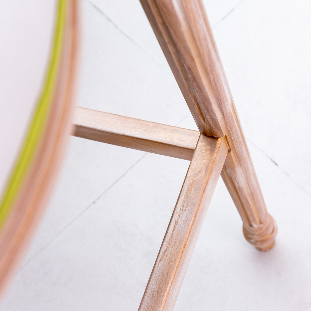 Барный стул золотистый из натурального бука с изображением птиц и цветов Blooming Birds