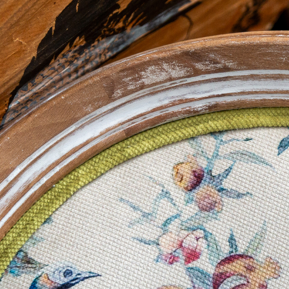 Барный стул из массива бука с изображением птиц и цветов  Beige Green Chinoiserie Garden Chair