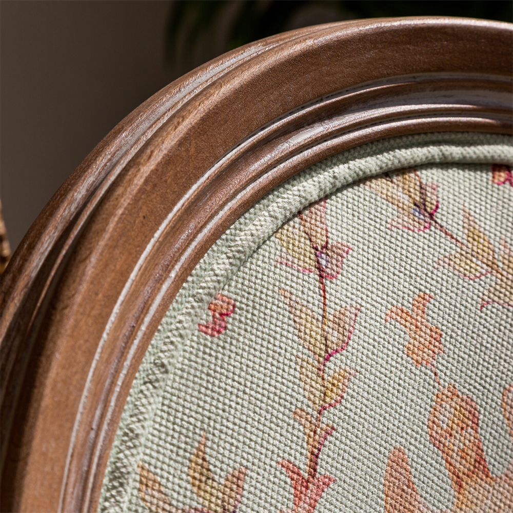 Барный стул из массива бука светло-зеленый с растительным орнаментом Raffael Angel Green Bar stool