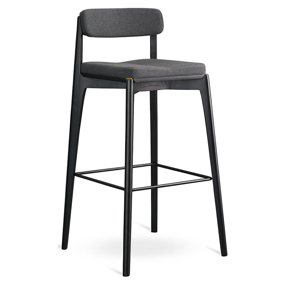 Барный стул из массива ясеня с обивкой из рогожки Elegant Ash Shape