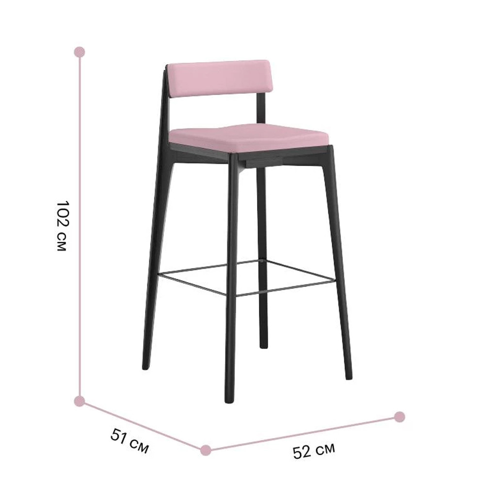 Барный стул из массива ясеня с обивкой из рогожки Elegant Ash Shape