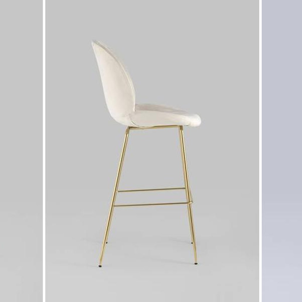 Барный Стул Молочный Велюр Vendramin Chair
