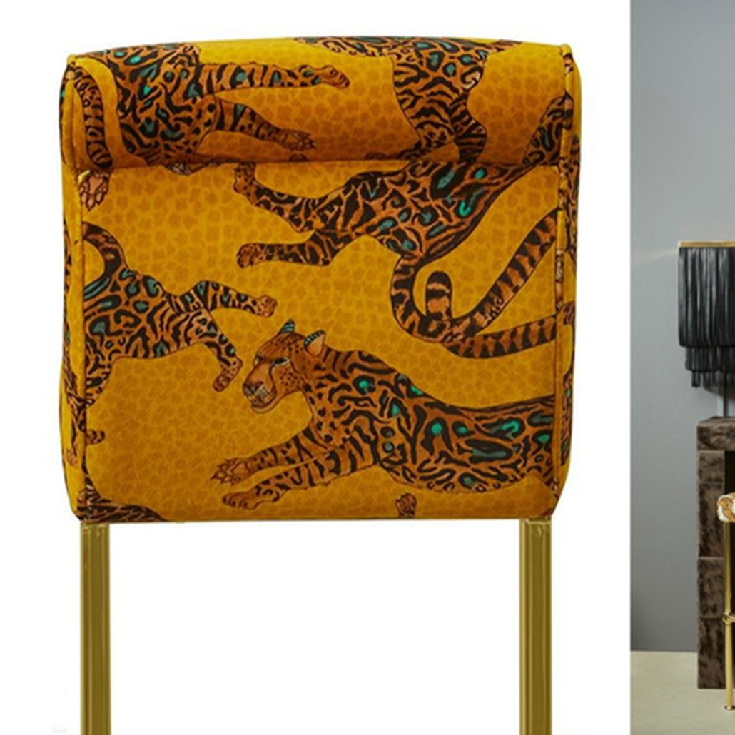 Барный Стул Сафари с орнаментом Kings Gold Bar Stool Оранжевый